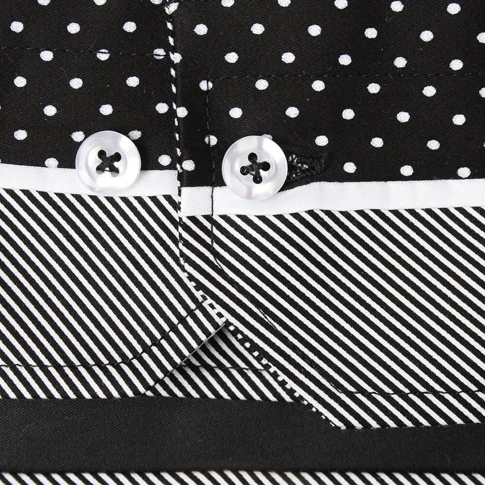 Men's Formal Shirt Men Regular Fit Shirt Designer Great Quality Black Polka Dot Uk10033