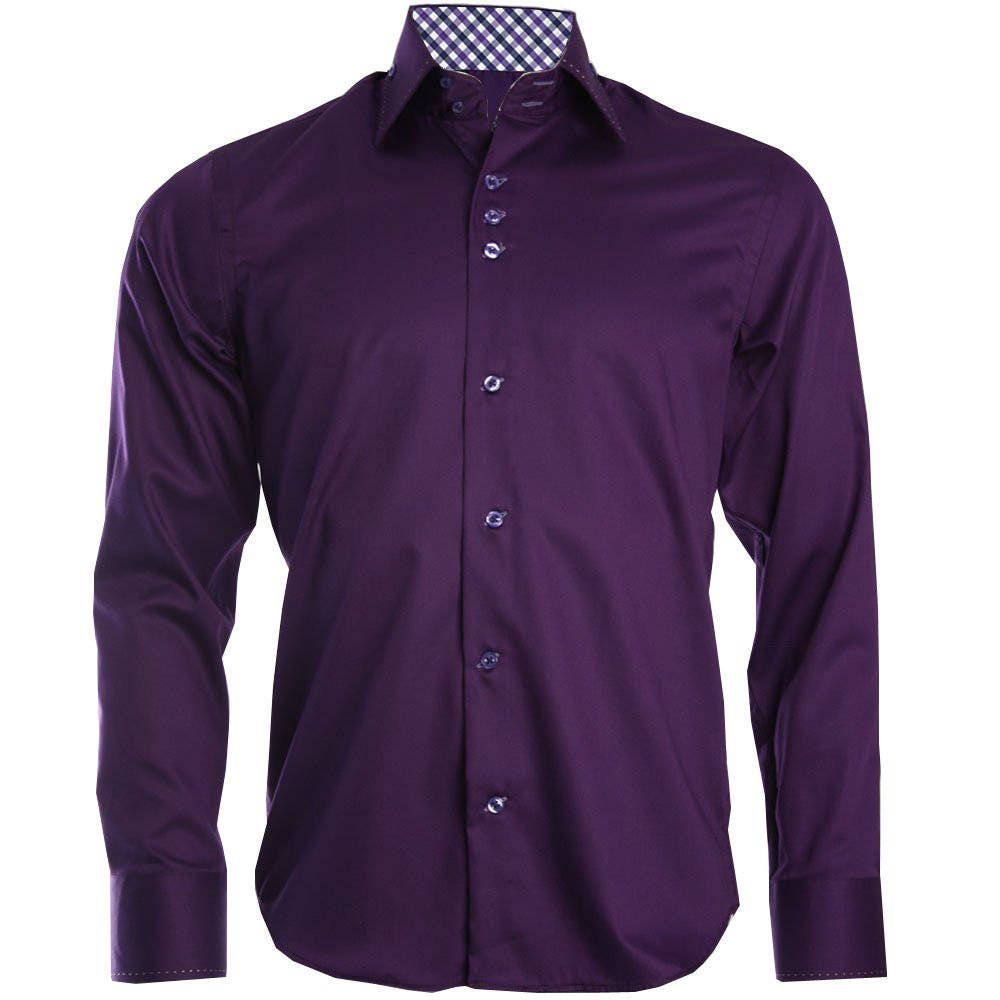 Men's Formal Shirt Men Italian Shirt Designer Great Quality Regular Fit Purple 10003