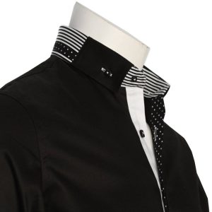 Men's Formal Shirt Men Italian Shirt Designer Great Quality Regular Fit Black 10004