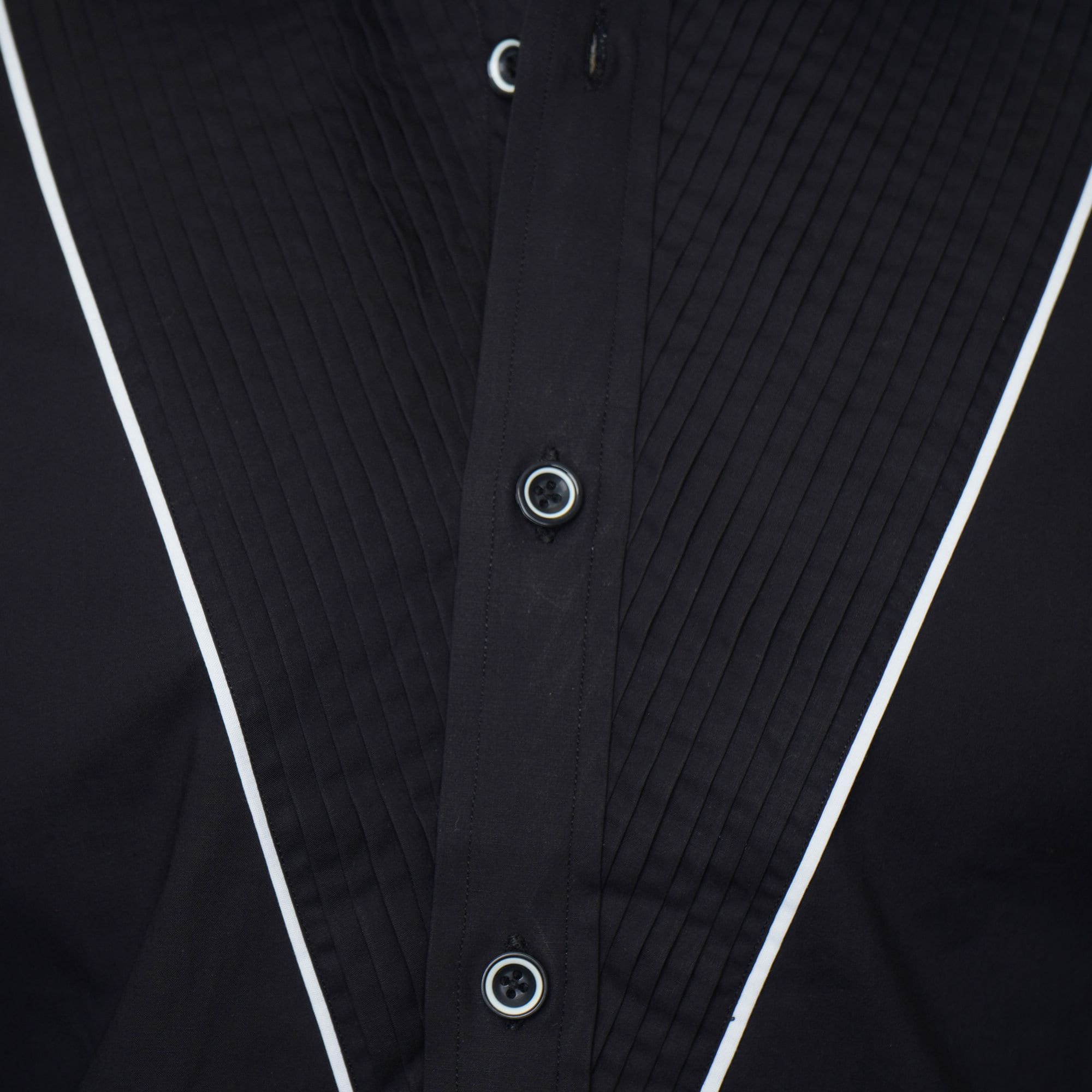Men's Tuxedo Formal Shirt Men Italian Shirt Designer Great Quality Regular Fit Black 10184