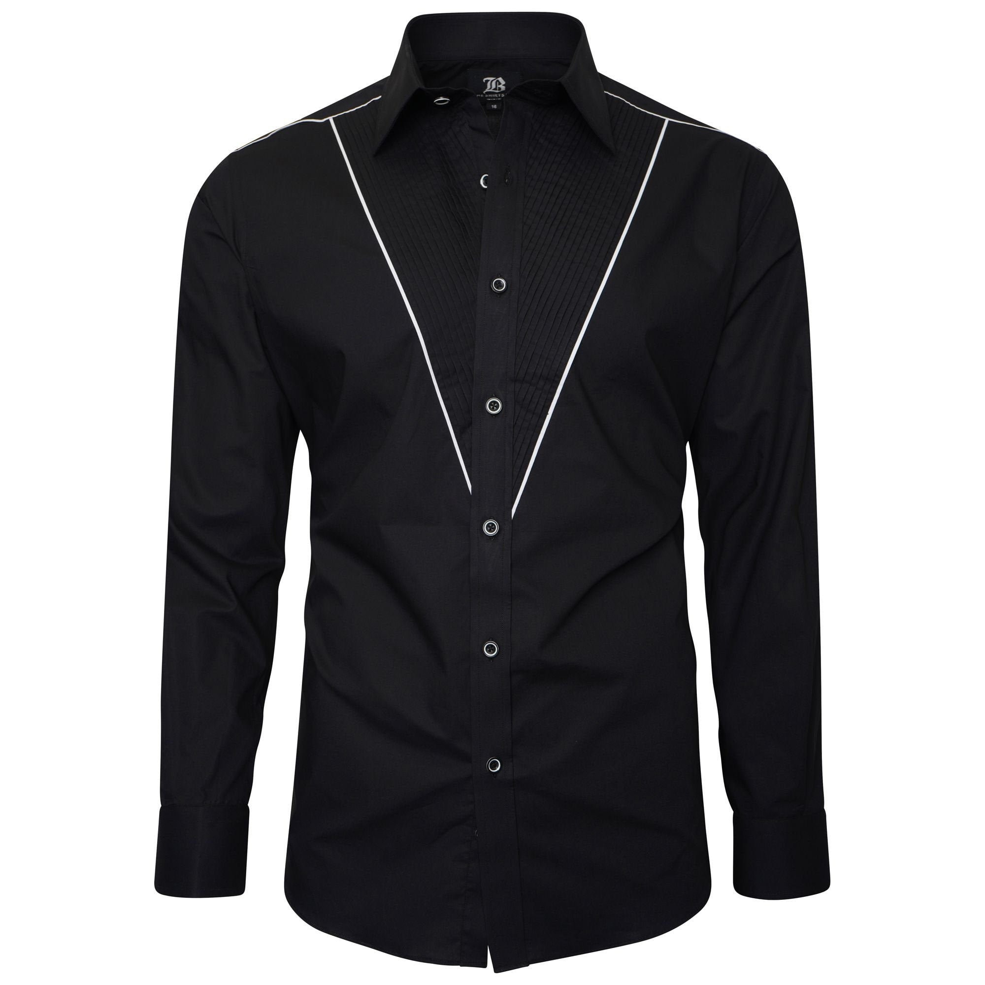 Men's Tuxedo Formal Shirt Men Italian Shirt Designer Great Quality Regular Fit Black 10184
