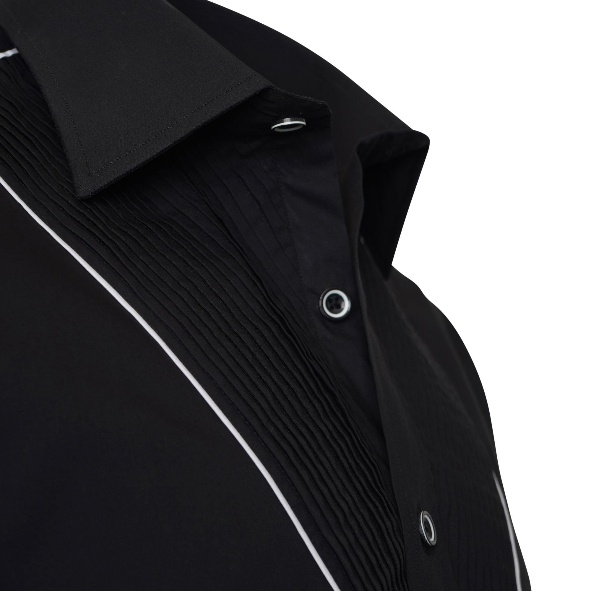 Men's Tuxedo Formal Shirt Men Italian Shirt Designer Great Quality Regular Fit Black 10184