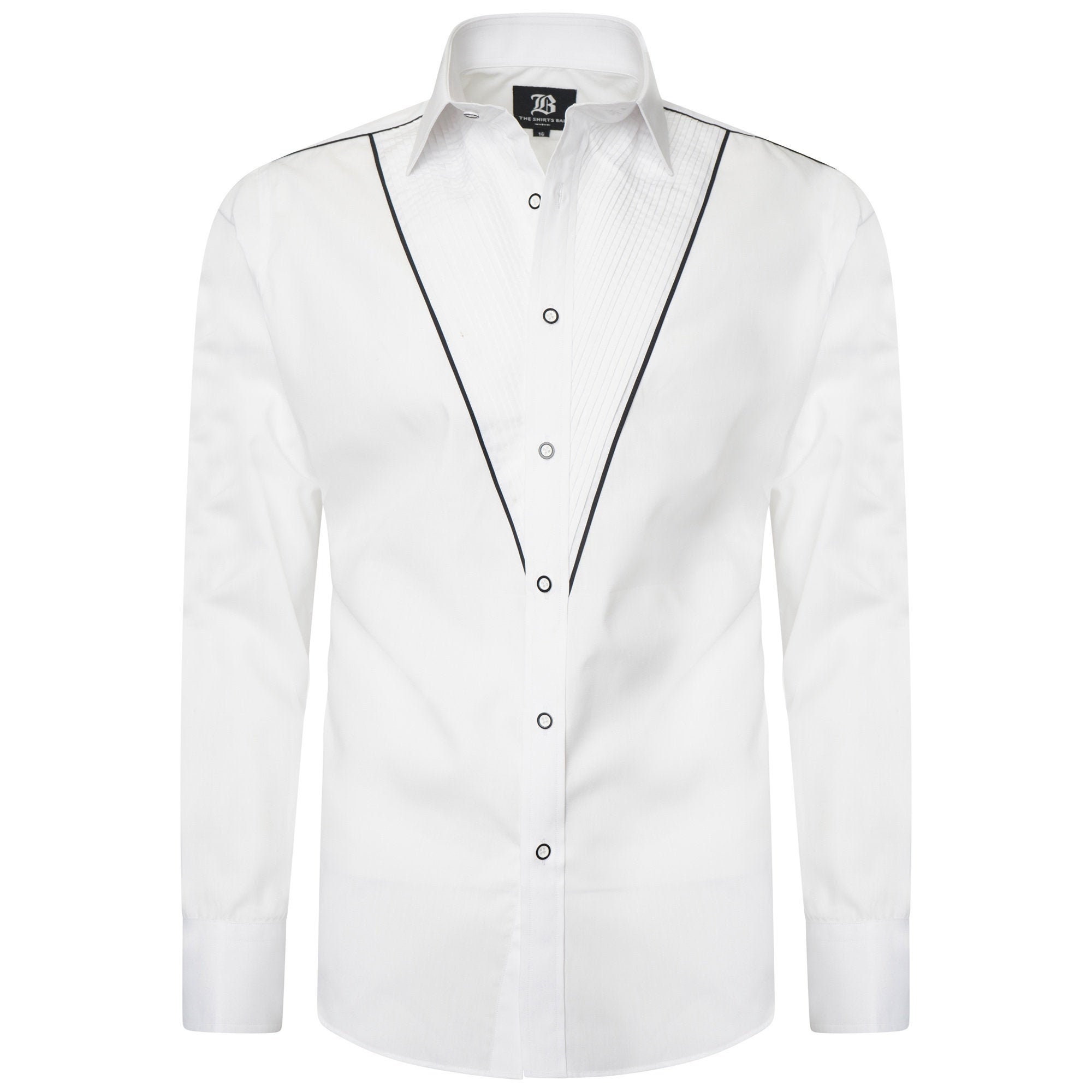 Men's Tuxedo Formal Shirt Men Italian Shirt Designer Great Quality Regular Fit White 10185