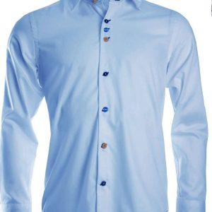 Men's Formal Shirt Men Italian Shirt Designer Great Quality Slim Fit Blue With Deer Print