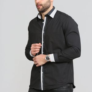 Men's Formal Shirt Men Regular Fit Shirt Designer Great Quality Black Polka Dot Uk10033