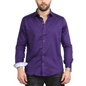 Men's Formal Shirt Men Italian Shirt Designer Great Quality Regular Fit Purple 10003a