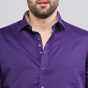 Men's Formal Shirt Men Italian Shirt Designer Great Quality Regular Fit Purple 10003a
