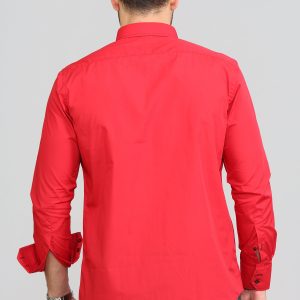 Men's Formal Shirt Men Italian Shirt Designer Great Quality Regular Fit Red 10027a