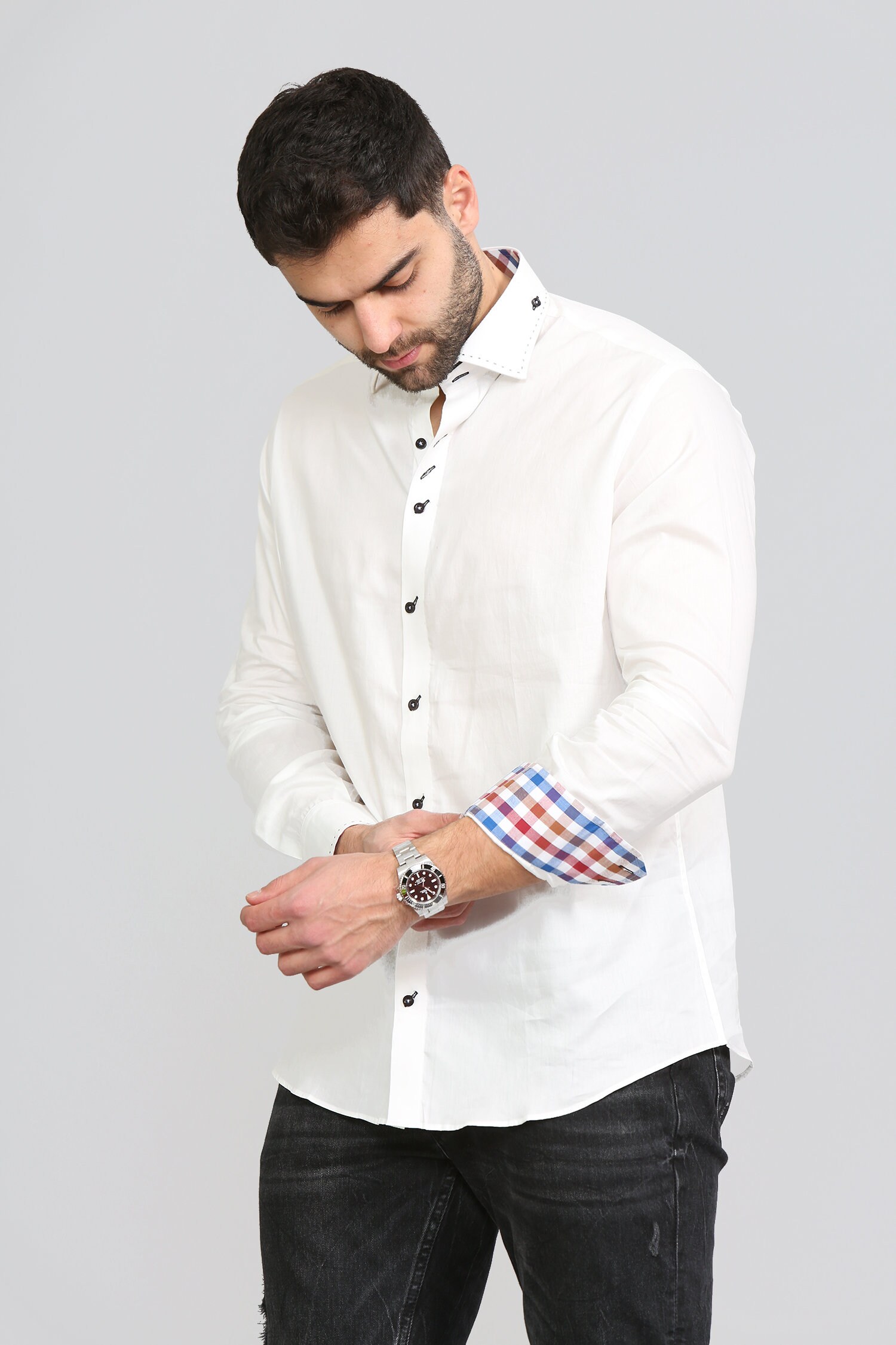 Men's Formal Shirt Men Italian Shirt Designer Great Quality Slim Fit White 10009