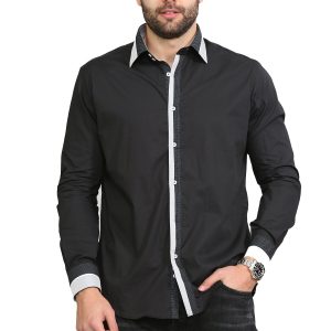 Men's Formal Shirt Men Regular Fit Shirt Designer Great Quality Black Polka Dot Uk10033
