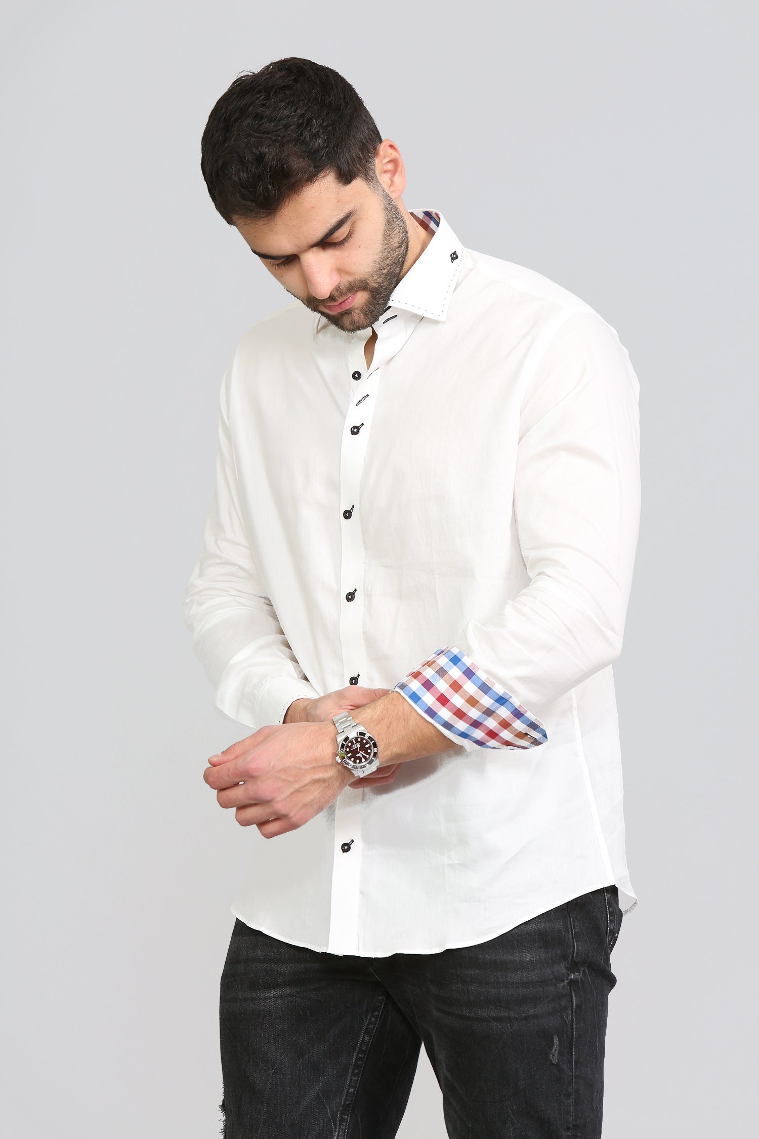 Men's Formal Shirt Men Italian Shirt Designer Great Quality Regular Fit White 10009