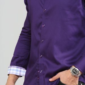 Men's Formal Shirt Men Italian Shirt Designer Great Quality Regular Fit Purple 10003a