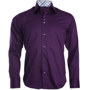 Men's Formal Shirt Men Italian Shirt Designer Great Quality Regular Fit Purple 10003a