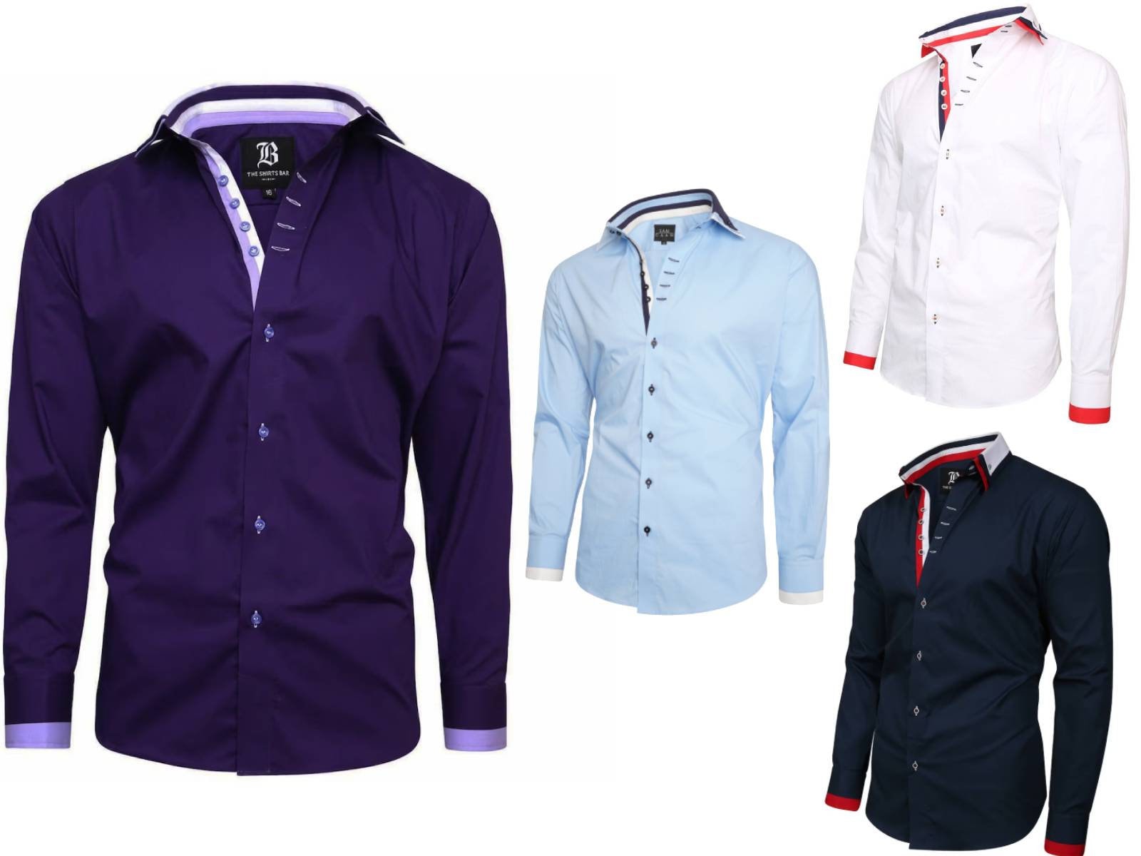Men's Triple Collar Formal Shirt Men Italian Shirt Designer Great Quality Regular Fit