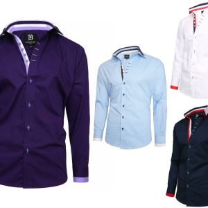 Men's Triple Collar Formal Shirt Men Italian Shirt Designer Great Quality Slim Fit