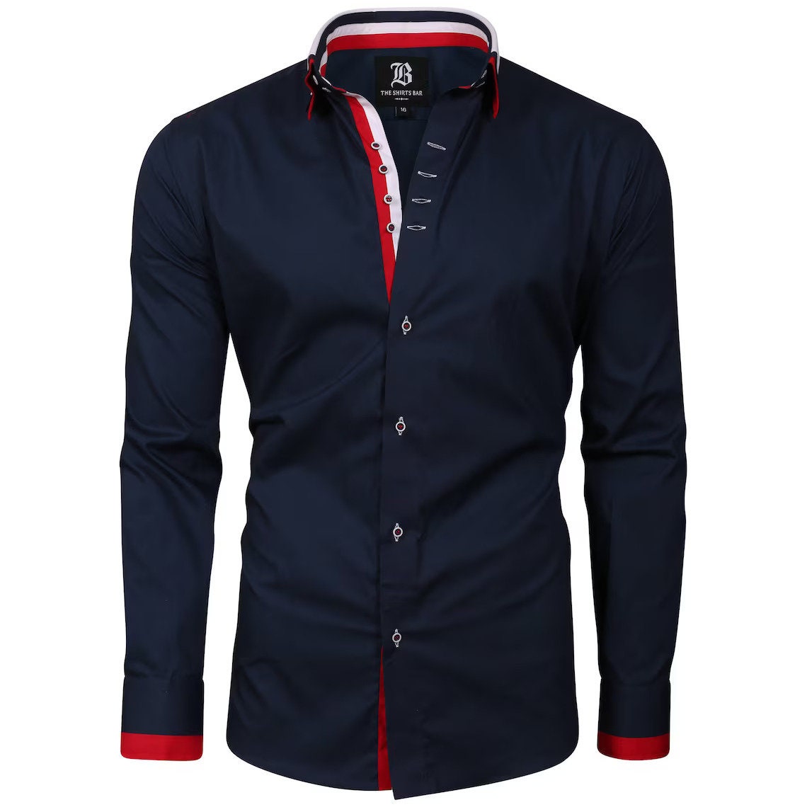 Men's Triple Collar Formal Shirt Men Italian Shirt Designer Great Quality Slim Fit