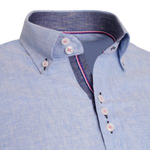 Men's Linen Blend Shirt Designer Great Quality Slim Fit Blue White Brown