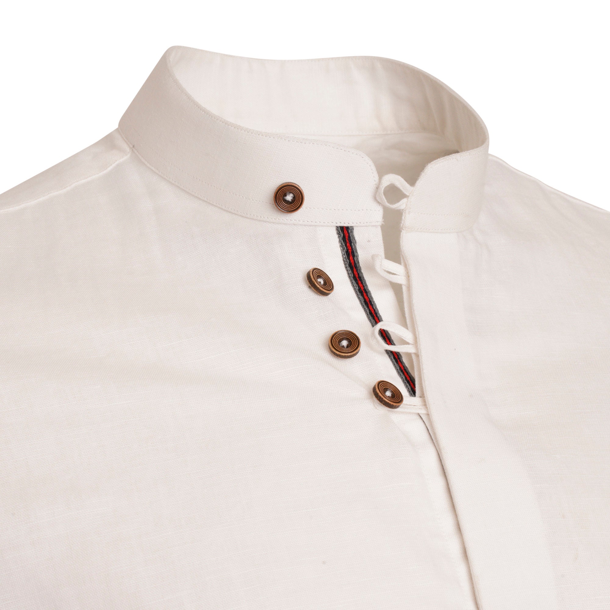 Men's Linen Blend Shirt Designer Great Quality Slim Fit White Brown