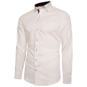 Men's Linen Blend Shirt Designer Great Quality Slim Fit Blue White Brown