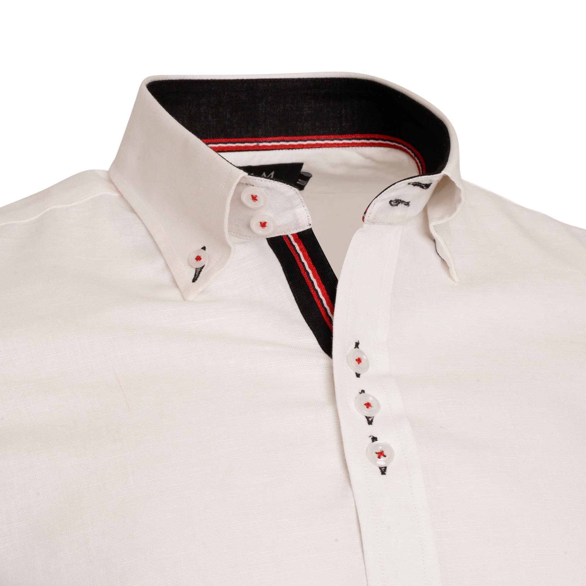 Men's Linen Blend Shirt Designer Great Quality Slim Fit Blue White Brown