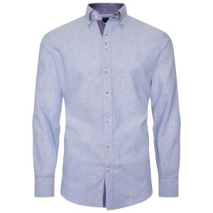 Men's Linen Blend Shirt Designer Great Quality Slim Fit Blue White Brown