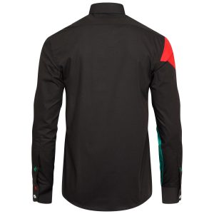 Men's Palestine Flag Formal Shirt Men Italian Shirt Designer Great Quality Slim Fit Black