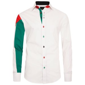 Men's Palestine Flag Formal Shirt Men Italian Shirt Designer Great Quality Regular Fit White