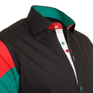Men's Palestine Flag Formal Shirt Men Italian Shirt Designer Great Quality Regular Fit Black