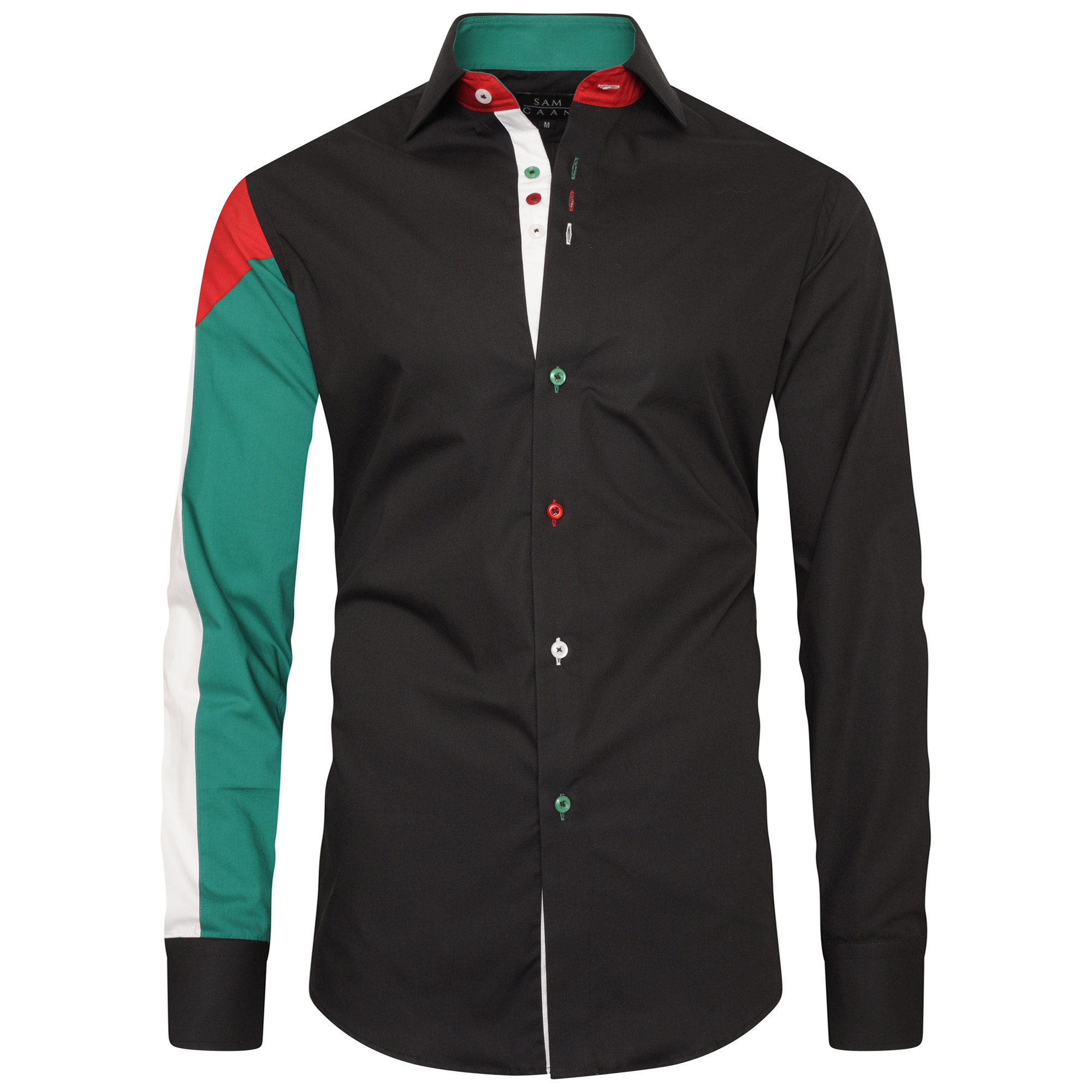 Men's Palestine Flag Formal Shirt Men Italian Shirt Designer Great Quality Slim Fit Black