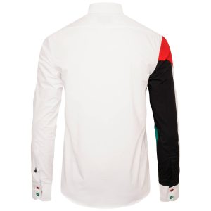 Men's Palestine Flag Formal Shirt Men Italian Shirt Designer Great Quality Slim Fit White
