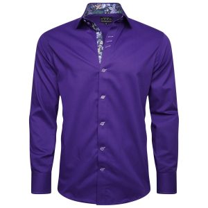 Men's Formal Shirt Men Italian Shirt Designer Great Quality Regular Fit Purple