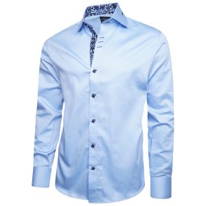 Men's Formal Shirt Men Italian Shirt Designer Great Quality Slim Fit Blue