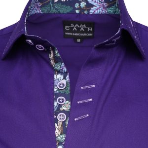 Men's Formal Shirt Men Italian Shirt Designer Great Quality Slim Fit Purple