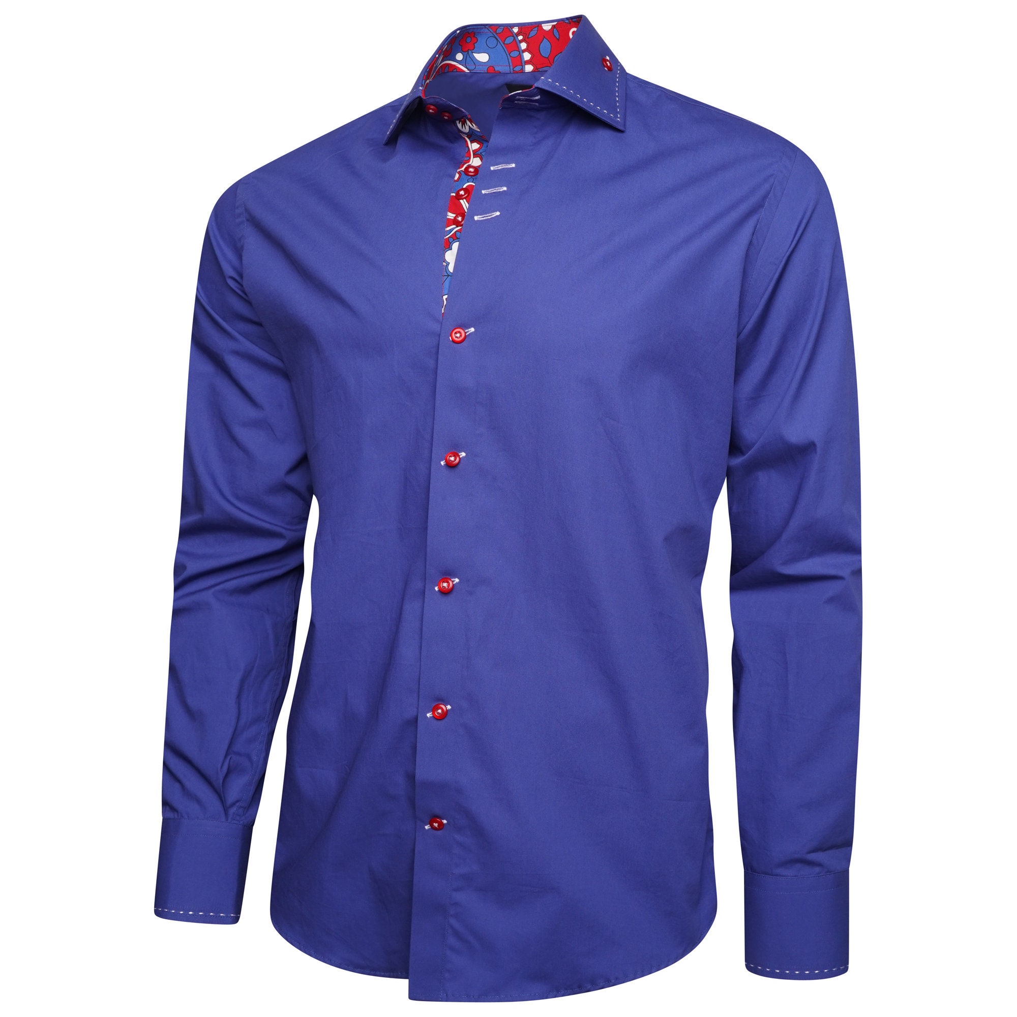 Men's Formal Shirt Men Italian Shirt Designer Great Quality Regular Fit Blue