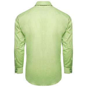 Men's Formal Shirt Men Italian Triple Collar Shirt Designer Great Quality Slim Fit Green Sc304