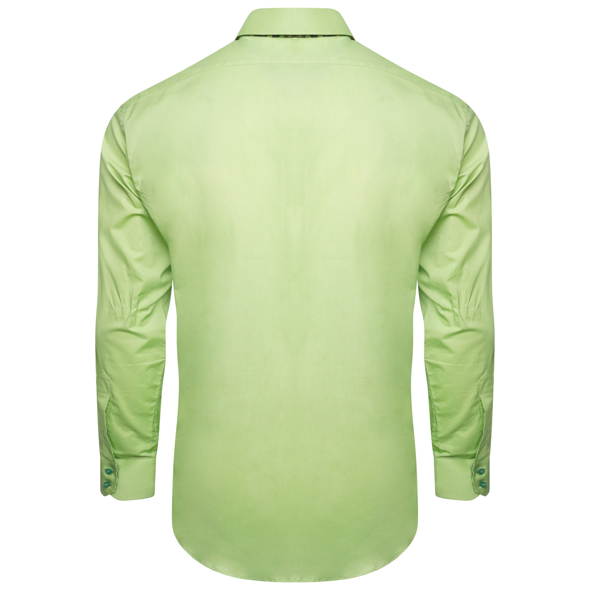 Men's Formal Shirt Men Italian Triple Collar Shirt Designer Great Quality Slim Fit Green Sc304