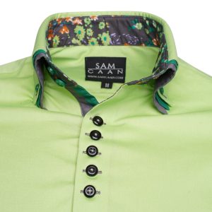 Men's Formal Shirt Men Italian Triple Collar Shirt Designer Great Quality Regular Fit Green Sc304