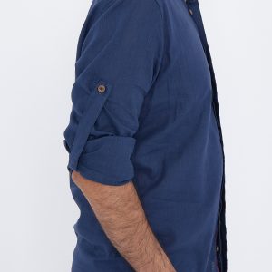 Men's Linen Blend Shirt Designer Great Quality Slim Fit White Brown