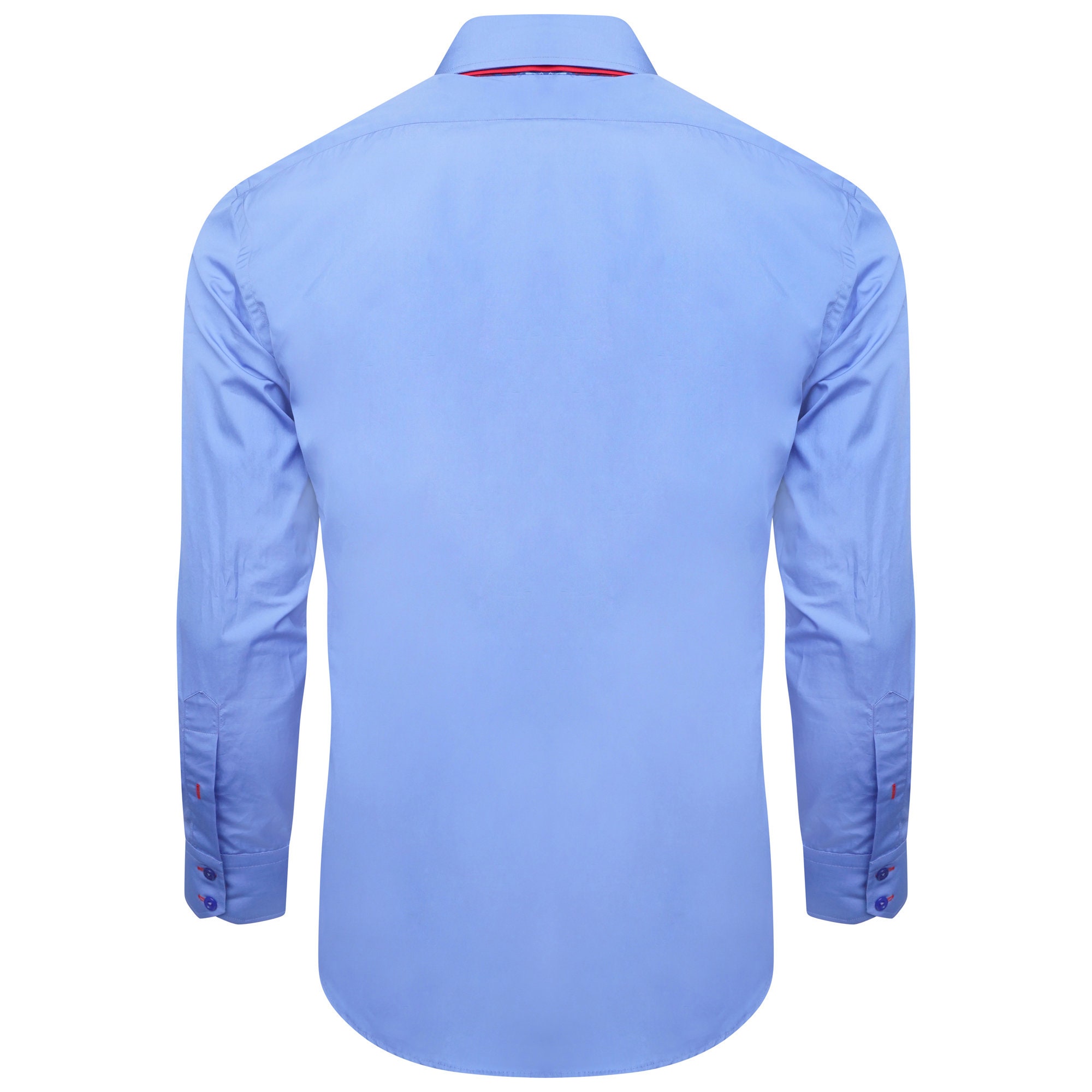 Men's Formal Shirt Men Italian Triple Collar Shirt Designer Great Quality Slim Fit Blue Sc303