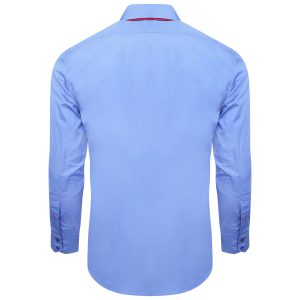 Men's Formal Shirt Men Italian Triple Collar Shirt Designer Great Quality Regular Fit Blue Sc303