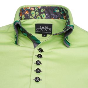 Men's Formal Shirt Men Italian Triple Collar Shirt Designer Great Quality Slim Fit Green Sc304