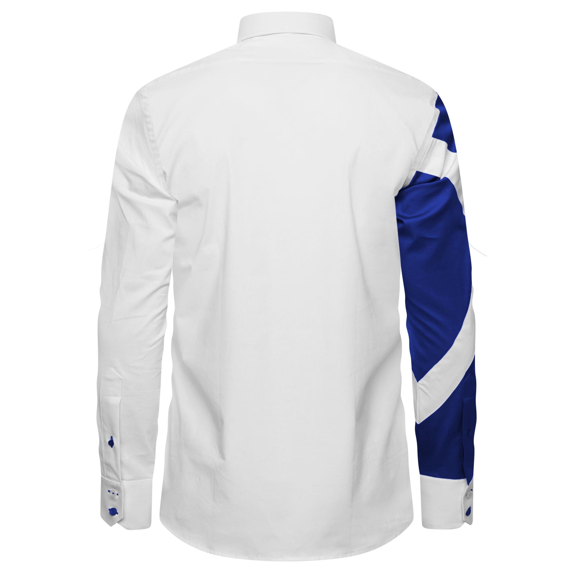 Men's Scottish Flag Formal Shirt Men Saltire St Andrew's Cross Italian Shirt Designer Great Quality Slim Fit White