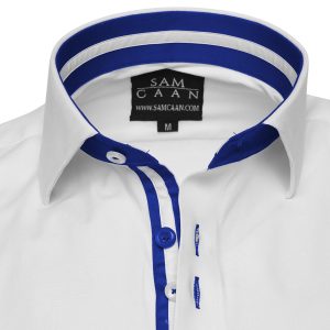 Men's Scottish Flag Formal Shirt Men Saltire St Andrew's Cross Italian Shirt Designer Great Quality Slim Fit White