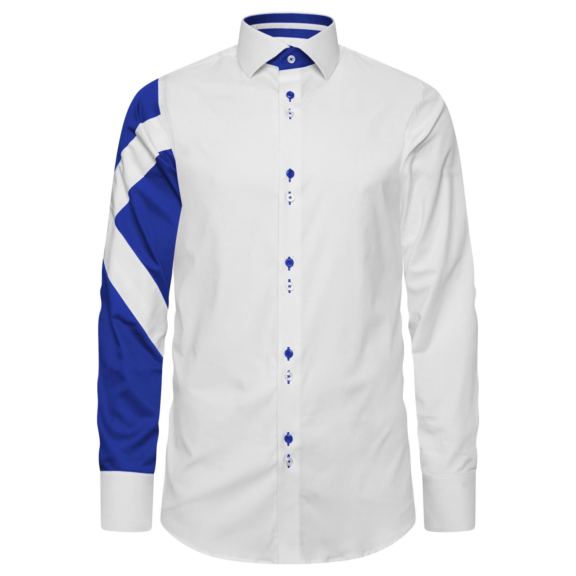 Men's Scottish Flag Formal Shirt Men Saltire St Andrew's Cross Italian Shirt Designer Great Quality Slim Fit White