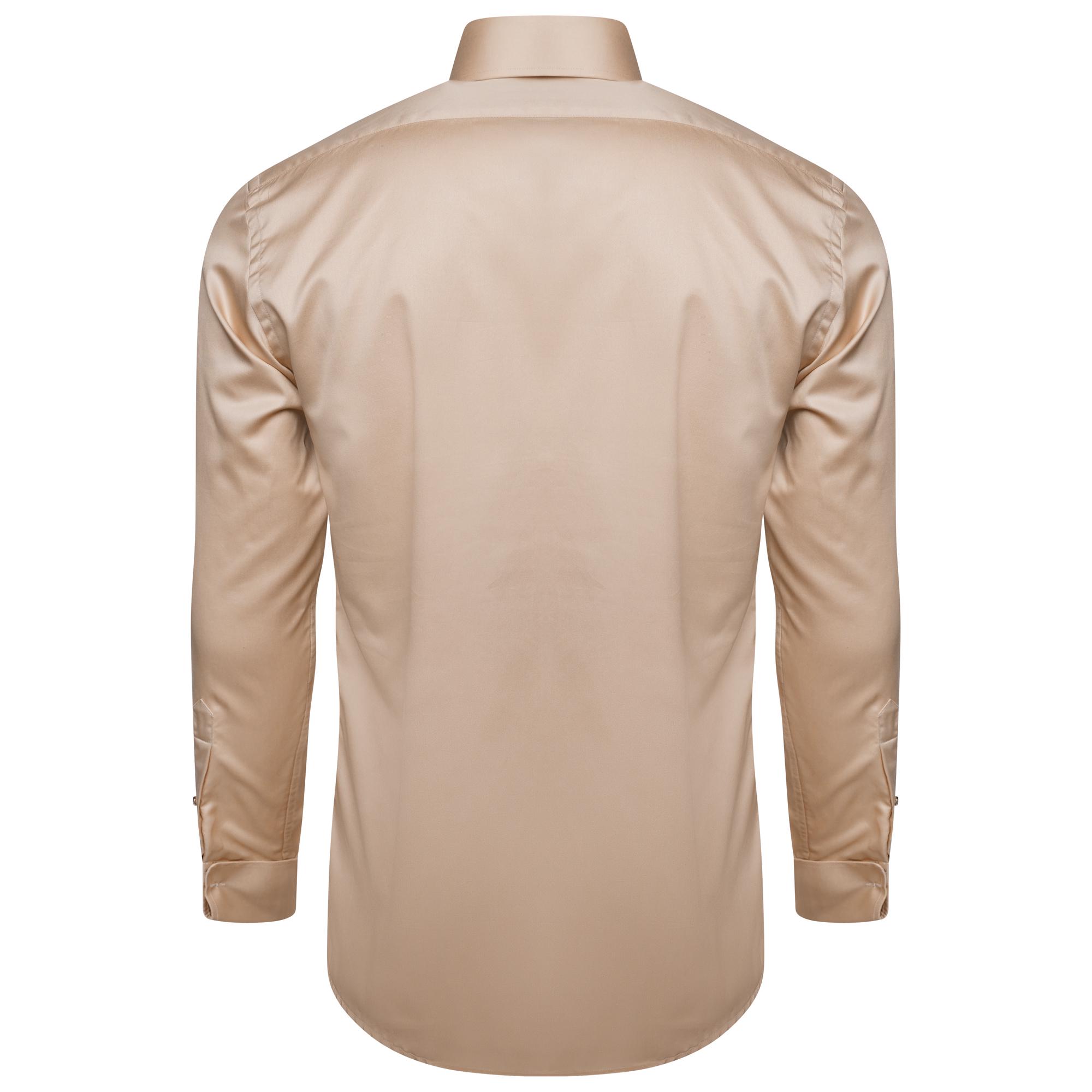 Men's Formal Shirt Men Designer Great Quality Regular Fit Party Wedding Night Ceremony Mocha