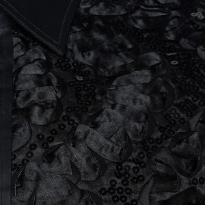 Men's Formal Shirt Men Designer Great Quality Regular Fit Sequin Party Wedding Night Ceremony Black