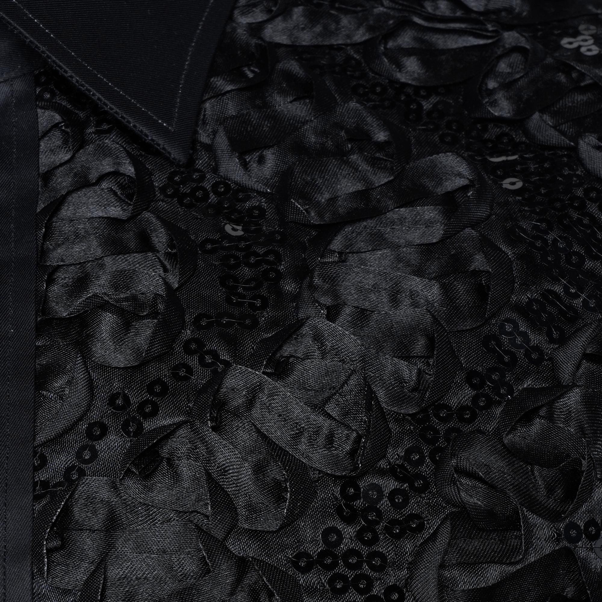 Men's Formal Shirt Men Designer Great Quality Regular Fit Sequin Party Wedding Night Ceremony Black