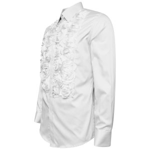 Men's Formal Shirt Men Designer Great Quality Slim Fit Party Wedding Night Ceremony White