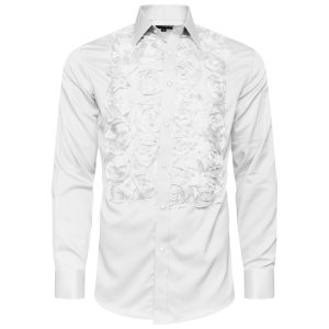 Men's Formal Shirt Men Designer Great Quality Regular Fit Party Wedding Night Ceremony White