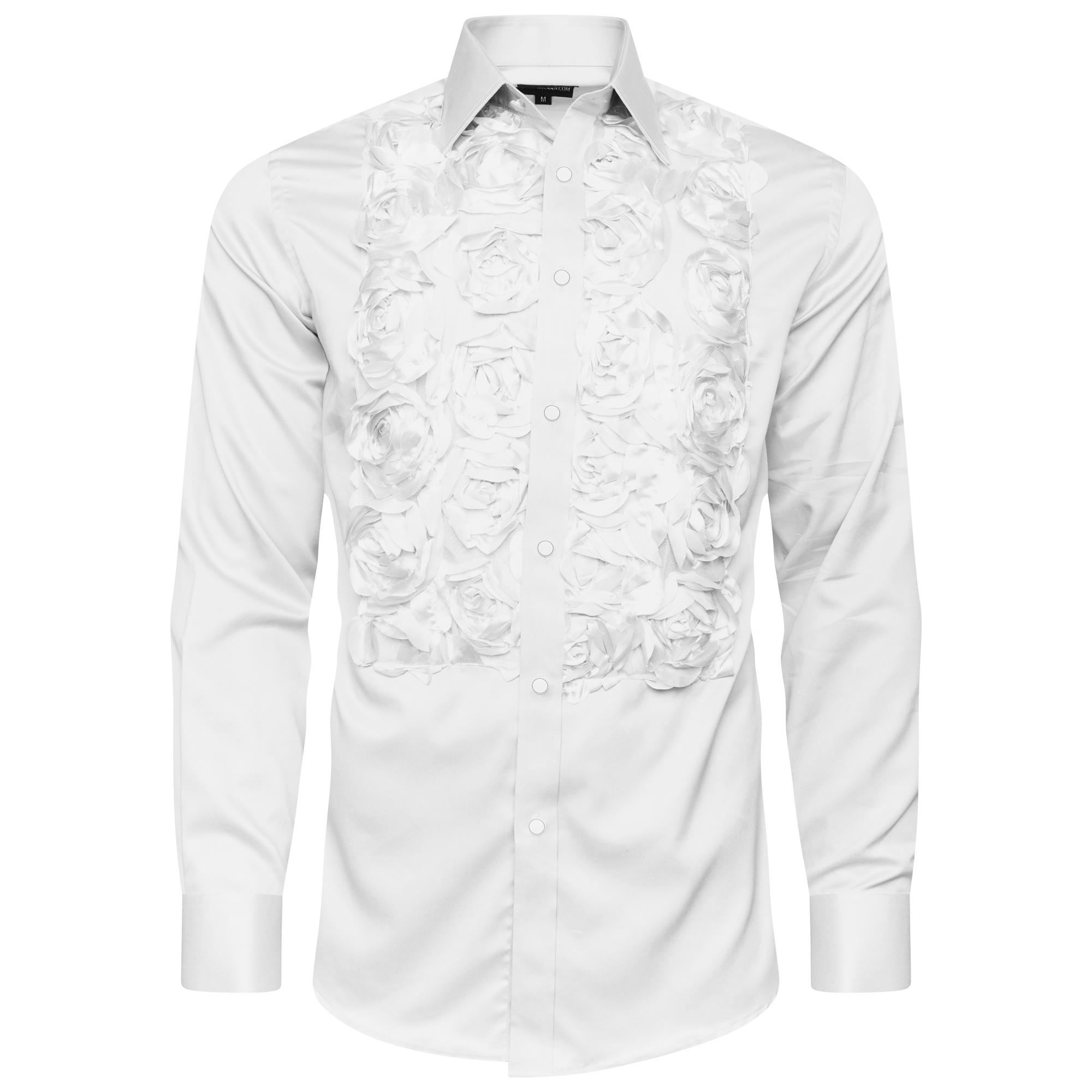 Men's Formal Shirt Men Designer Great Quality Regular Fit Party Wedding Night Ceremony White